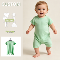 Combinaison pour bébé en fibre de bambou respirante, manches courtes, tenue de jeu pour nourrissons, douce et respectueuse de la peau, tenue de ramper pour bébé