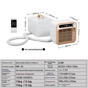 Climatiseur mobile portable de type split 1m 5000 BTU AC 220V avec tuyau de raccordement, sans installation requise, économe en énergie, sans drainage - Product Image 5