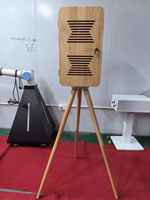 Photomaton en bois 12,9 pouces avec imprimante, support pour appareil photo reflex numérique, coque de photomaton vintage pour fêtes et événements avec valise de transport