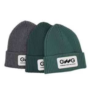 Bonnet de ski tricoté souple à revers, avec logo personnalisé en patch de caoutchouc, bonnet d'hiver doux et élastique, vente en gros - Product Image 1