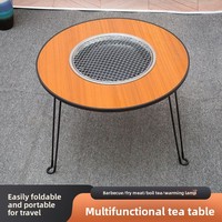Table multifonctionnelle pour la préparation du thé, barbecue sans fumée pour la maison, foyer portable pour le camping, mobilier d'extérieur