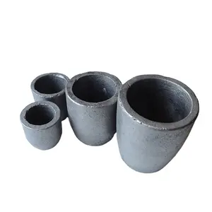 1-5Kg Gieterijklei Sic Grafiet Smeltkroezen Zwarte Beker Pot Oven Fakkel Smelten Raffinage Koper Messing Aluminium