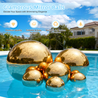 Ensemble de boules miroir gonflables Glod, réutilisables, à suspendre, grandes bulles brillantes en PVC, décoration de fête de mariage, boule de Noël gonflable