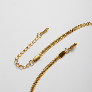 Mới Đến 18K Vàng Mạ Sang Trọng Không Thấm Nước Thép Không Gỉ Giọt Nước Hình Zircon Mặt Dây Chuyền Chuỗi Vòng Cổ Yf4036 - Product Image 2