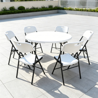 Table de salle à manger moderne de style ferme, pliable, 4 pieds, pour extérieur, banquets, mariages, en fer, durable et facile à nettoyer, vente en gros usine