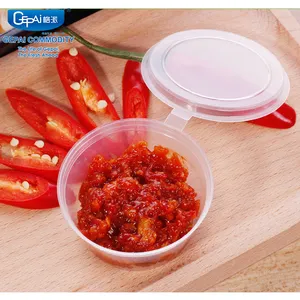 Tazza di salsa contenitore di plastica monouso per insalata 2oz con coperchio per immersione tazze di salsa