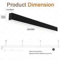 Stock direct usine Garantie 5 ans Indice de protection IP65 Gradation possible 125lm/w 50W Température de couleur réglable Luminaire linéaire LED en aluminium