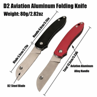 Petit couteau pliant de poche, lame en acier D2, manche en aluminium aérospatial, utilitaire EDC, vente en gros OEM