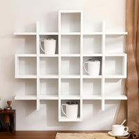 Étagère murale pour tasses, supports de rangement, grille de 5,1x5,1x3 pouces, marron rustique, pour bar à café