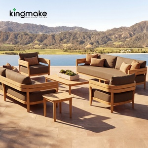 Canapé d'extérieur modulaire moderne, ensemble <span class=keywords><strong>de</strong></span> canapés <span class=keywords><strong>de</strong></span> <span class=keywords><strong>jardin</strong></span> imperméables en bois <span class=keywords><strong>de</strong></span> teck, mobilier <span class=keywords><strong>de</strong></span> <span class=keywords><strong>terrasse</strong></span> moderne <span class=keywords><strong>pour</strong></span> la plage et la cour - Product Image 1
