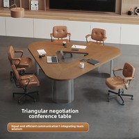 Ensemble de table et chaises de conférence en bois massif pour 4 à 8 personnes, table de bureau moderne minimaliste haut de gamme, légère et luxueuse, amovible