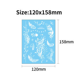 Tatuaje Temporal <span class=keywords><strong>de</strong></span> Henna Luminosa Azul, Diseño Tribal con Encaje Blanco, Loto, Mandala y Flores para Chicas - Product Image 3