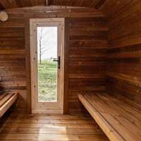 Cabane de sauna en bois de cèdre rouge, 4 places, carrée, pour l'extérieur, avec design moderne, pour sauna sec.
