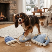 Jouet en peluche pour chien Famipet, nouveau design sur le thème de l'hiver, doux, rembourré, froissé, avec sonnette, pour chien