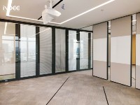 Tempered Glass Partition Wall with Aluminum Frame for Office Buildings | Commercial Interior Room Partition