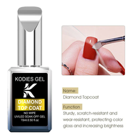 KODIES-Vernis à ongles gel super brillant, avec couche de finition diamantée, sans essuyage, logo personnalisé/marque privée, OEM