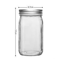 Pichet en verre Mason de 32 oz à large ouverture avec poignée et couvercle rabattable en PP pour boissons aux fruits