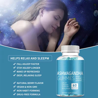 Complément alimentaire VitaHall à base d'extrait d'herbes KSM-66 Ashwagandha sous forme de gommes avec vitamine D2 pour le soutien de la concentration, usage adulte, 60 unités