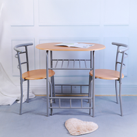 Ensemble table et tabourets de bar moderne pour café, jardin, maison, hôtel et appartement - Construction bois et métal