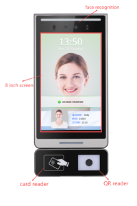 Terminal de Controle de Acesso com Reconhecimento Facial de Câmera Dupla de 8 Polegadas com Autenticação Rápida de 0,3s - Product Image 2