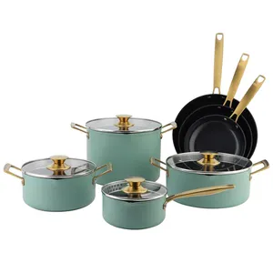 11pcs Nonstick Frying Pan Saucepan Casserole Aluminum Pots And Pans Cookware Set