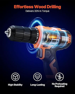 Kit de perceuse-visseuse sans fil puissante - Batterie <span class=keywords><strong>rechargeable</strong></span>, plusieurs embouts de perceuse/visseuse pour les réparations et projets domestiques - Product Image 2