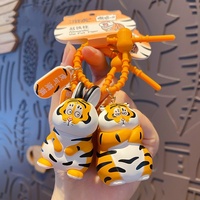 Vente en gros de porte-clés de poupée tigre en résine 3D véritable de haute qualité