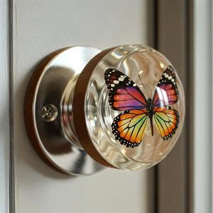 Manijas de Puerta Redondas Retro con Patrones Únicos de Animales y Flores Realistas, de Resina, con Giro Suave, para Dormitorio - Product Image 5