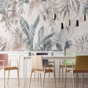 Papel Tapiz <span class=keywords><strong>de</strong></span> Hojas <span class=keywords><strong>de</strong></span> Palma Tropicales, Impermeable, Removible, Mural Botánico <span class=keywords><strong>para</strong></span> Sala <span class=keywords><strong>de</strong></span> Estar, Dormitorio, Cafetería, Restaurante - Product Image 4