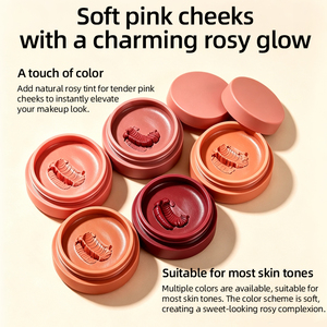 Crème blush multi-teintes à label privé, crème blush mate longue tenue, facile à estomper, blush naturel rosé, vente en gros OEM - Product Image 6