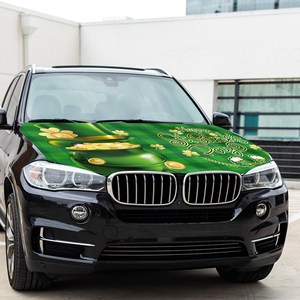 Housse de capot de voiture personnalisée 5x4 pieds, drapeaux pour la Saint-Patrick, jeux sportifs, convient à la plupart des voitures, meilleur cadeau, housse de capot - Product Image 2