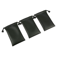 Sac cadeau personnalisé en PU noir imperméable et anti-poussière pour le rangement des écouteurs 10x18CM 20X22CM