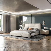 Hochwertiges Italienisches Luxus-Kingsize-Bett von HAOYU Neues Designer Modernes Design Weiches Leder Holzrahmen Schlafzimmermöbel