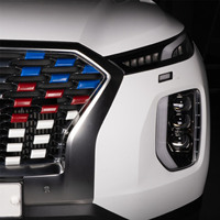 KORLOT Grille de calandre avant tricolore moderne de luxe en ABS pour Hyundai Palisade 2023, décoration extérieure de voiture