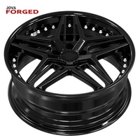 Jantes forgées en aluminium noir à cinq branches de 19 pouces, déport profond, 5x120, 19x8.5, 40mm ET, personnalisées, 100mm, certifiées TUV, garantie 2 ans