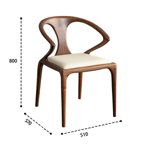 Bắc Âu rắn gỗ hiện đại Bắc Âu gỗ ăn Ghế Nhà Hàng ghế với tay vịn - Product Image 3