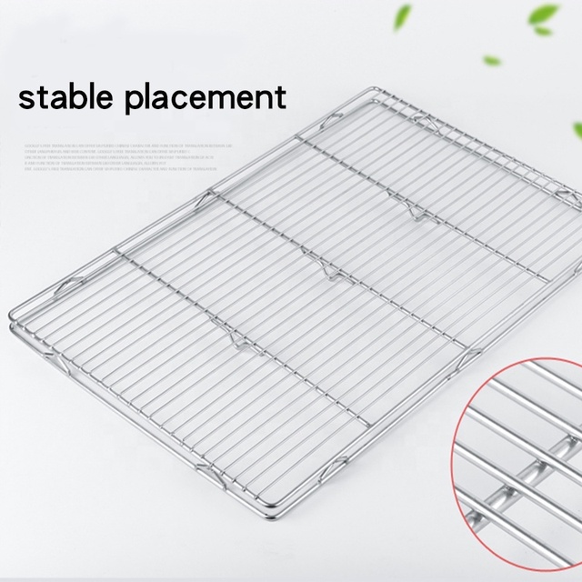 Hot Selling High Quality Rectangle Stainless Steel Cooling Rack Strong Steadiness Oven Drying Food Tray for Bakery for Use