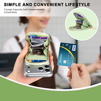 Dompet Ponsel Magnetik MagSafe Kustom Pabrik dengan Ritsleting, Magnet Kuat, Tempat Kartu Kulit Mikrofiber, Kantong Koin untuk iPhone