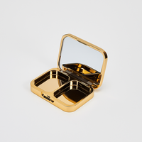 Portable Or Miroir Poudre Cas En Plastique Cosmétique Vide Compact pour Palette De Fard À Paupières pour Emballage De Poudre Libre