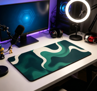 Tapis de Souris Gaming Professionnel 60 x 30 cm Imperméable Antidérapant Bords Cousus Qualité Supérieure pour Configuration Gaming (Vert) en Tissu – En Stock