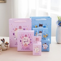 Kotak Hadiah Persegi Huayingxing HYX-001 Motif Telur Kartun Bulan Purnama untuk Anak, Dapat Didaur Ulang, Dilengkapi Pegangan, Baru, untuk Permen Bayi, Bahan Karton