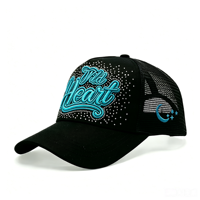 Casquettes Trucker en Maille Jersey à 5 Panneaux Personnalisées avec Broderie 3D, Logo Propre, Motifs Fruits/Pois en Strass, Vente en Gros