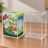 Étui magnétique en acrylique personnalisable pour boîte cadeau de cartes à collectionner anime jaunes, épaisseur 5 mm, protection UV, aimant N52, logo personnalisé, transparent