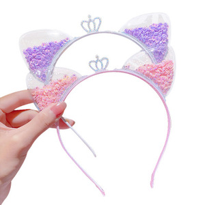 Los niños son arenas movedizas corona diadema super lindo oreja de gato diadema niñas bebé horquilla para el cabello - Product Image 6