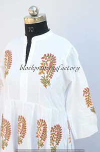 Robe longue tunique en coton imprimé à la main et brodée, grande taille, pour femme, tenue décontractée, ODM - Product Image 2