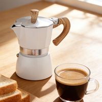 <strong>Best</strong> <strong>Selling</strong> Manual Stock, 3/<strong>6</strong> <strong>Cups</strong> Custom Aluminum Coffee Maker Moka Pot with Wooden Effect Handle