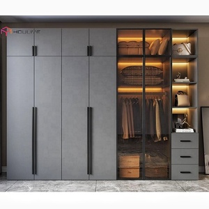 2026 NEW Style Lacquer Door Finish <strong>Wardrobe</strong> <strong>with</strong> Open <strong>Shelves</strong> Customized Designs Large-capacity Warobe <strong>with</strong> <strong>Drawers</strong> - Product Image 2