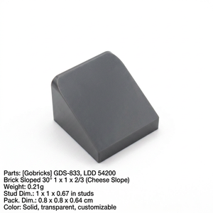 Bloque de Construcción Gobricks GDS-833 LDD 50746-54200, Teja Inclinada 30° °   Bloques de Construcción Compatibles con <span class=keywords><strong>la</strong></span> Pendiente de Queso 1X1X 2/3 - Product Image 2