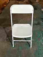 Chaises pliantes en plastique blanc robustes et modernes, empilables, portables, pour événements extérieurs, jardin, mariage, parc, école