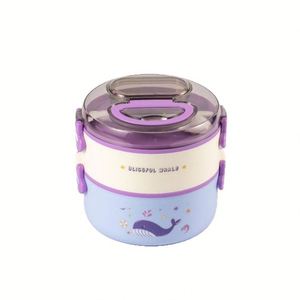 Cute Cartoon Single Tier Leak-proof BPA Free Eco-Friendly Food Container Student <b>Lunch</b> <b>Box</b> Tableware Microwaved Food Jar Handle - Product Image 5